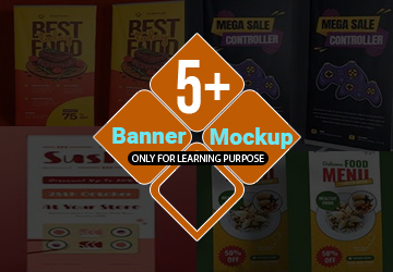 Roll up and X Banner Mockup Bundle 02